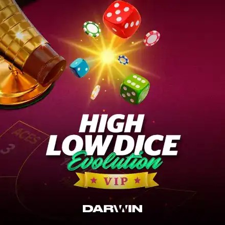 High Low Dice Evolution VIP by Darwin Gaming, showcased at monstercasinobelgium.com – game logo