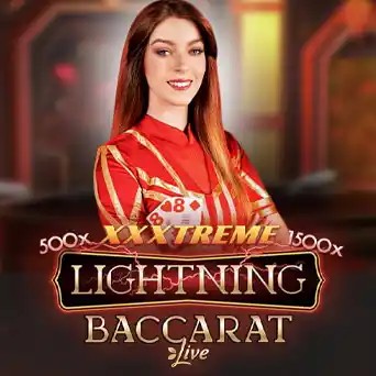 Lightning Baccarat slot visual from Evolution available on monstercasinobelgium.com